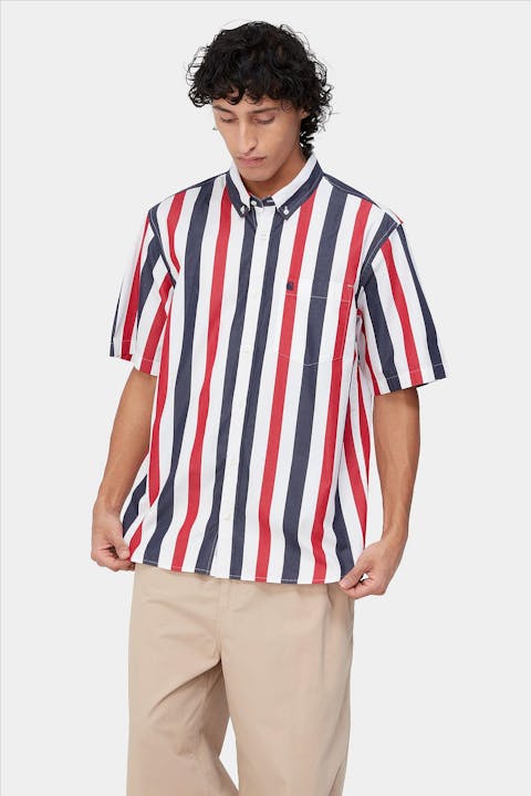 Carhartt WIP - Wit-donkerblauw-rood Elcano hemd