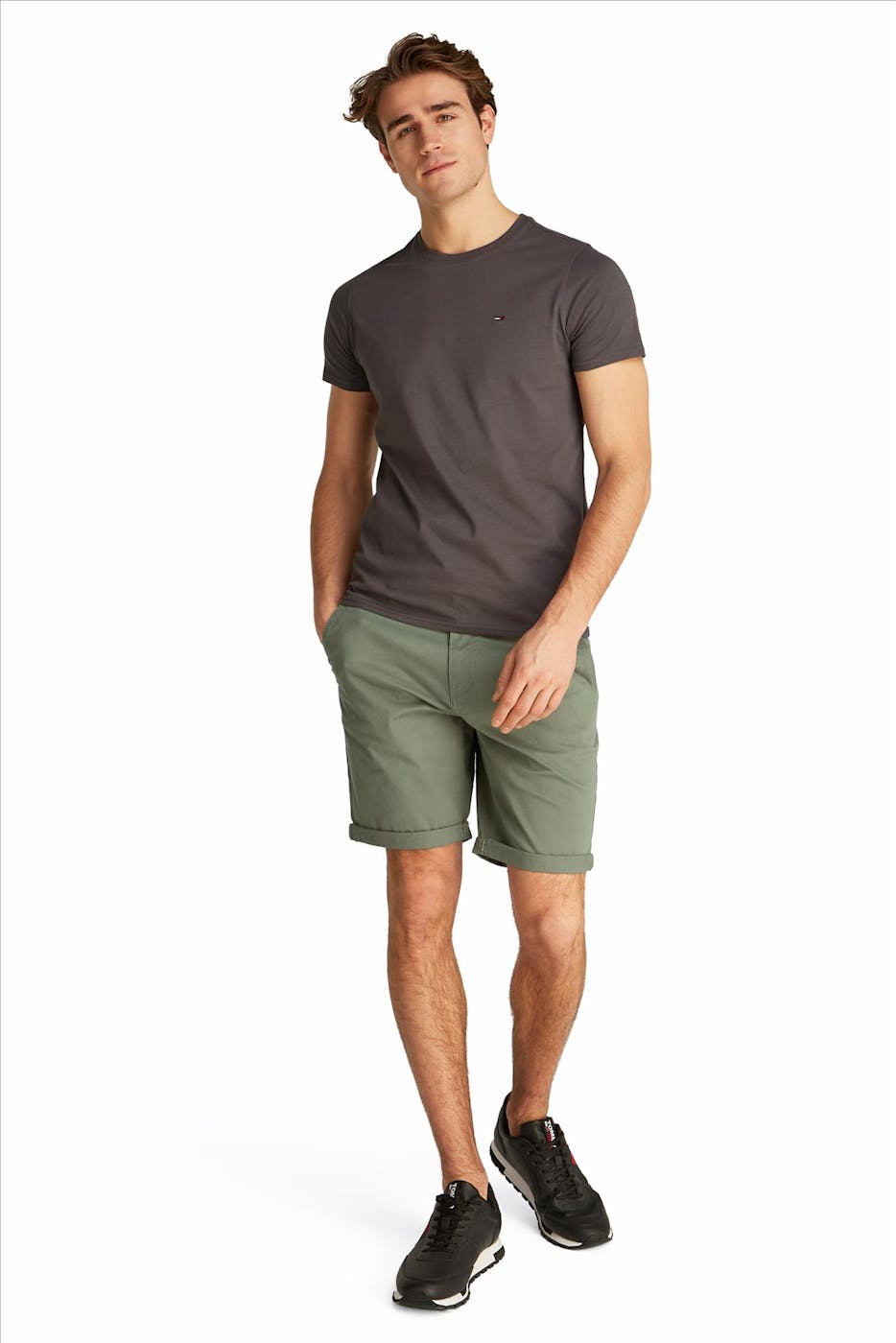 Tommy Jeans - Olijfgroene Scanton slim chino short