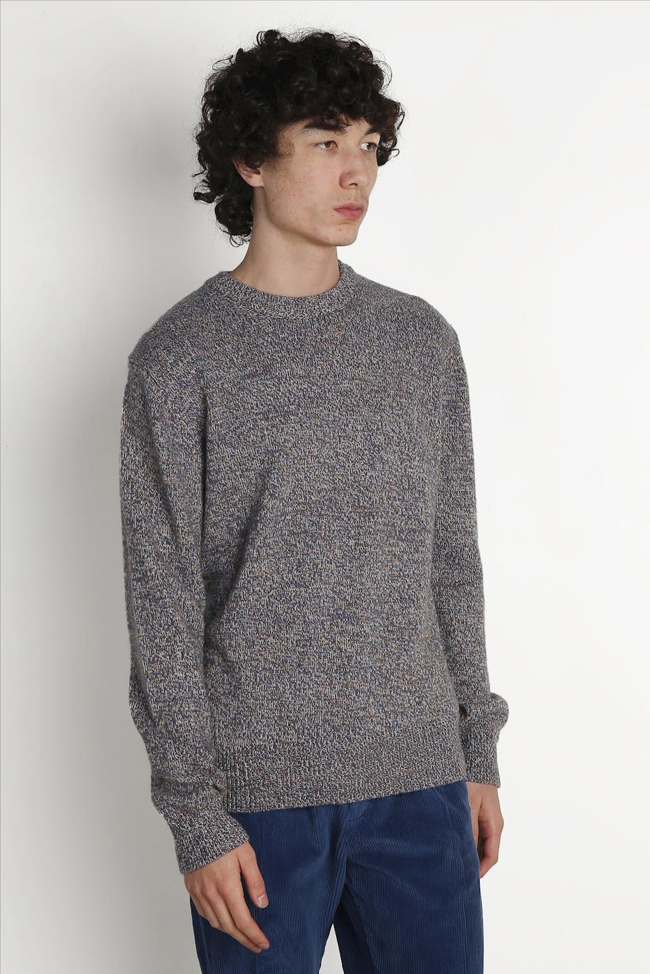 Antwrp - Lichtblauw-bruine Tweed trui