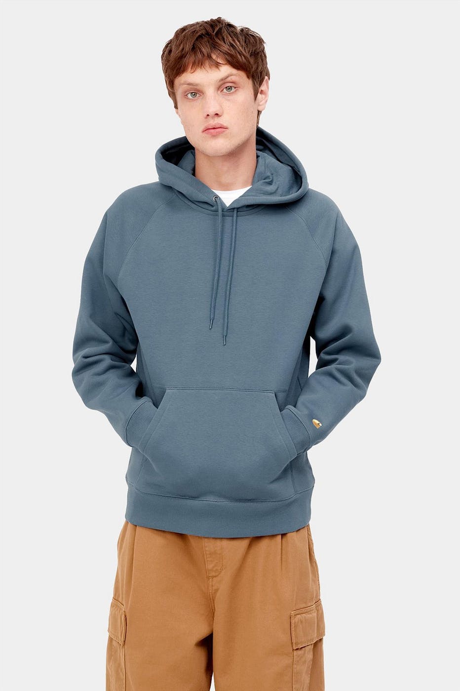 Carhartt WIP - Blauwe Hooded Chase sweater