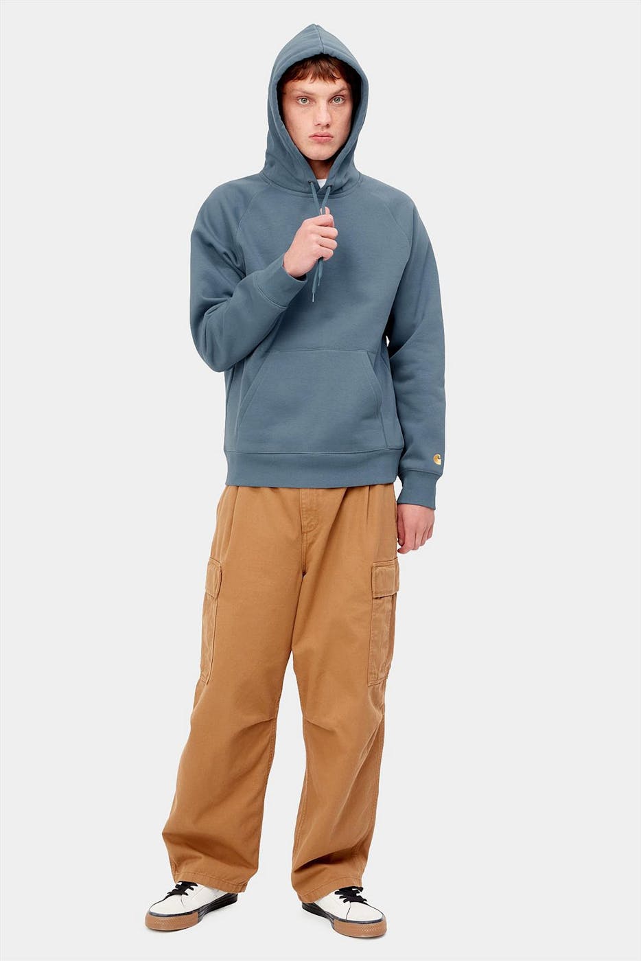 Carhartt WIP - Blauwe Hooded Chase sweater