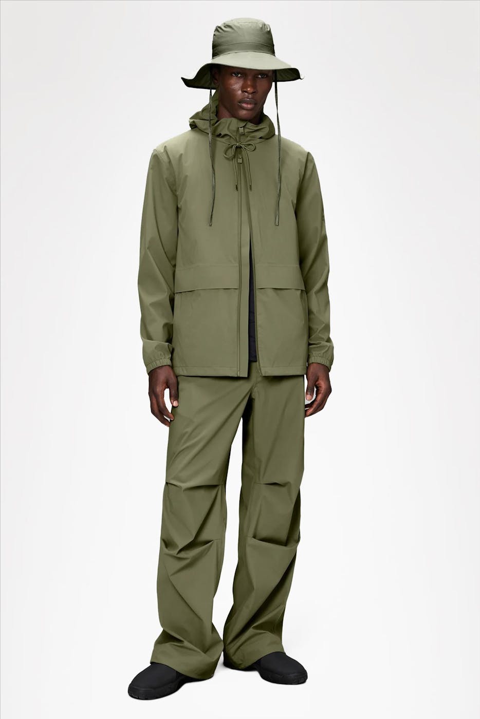 RAINS - Olijfgroene Suva Hardshell Pocket jas
