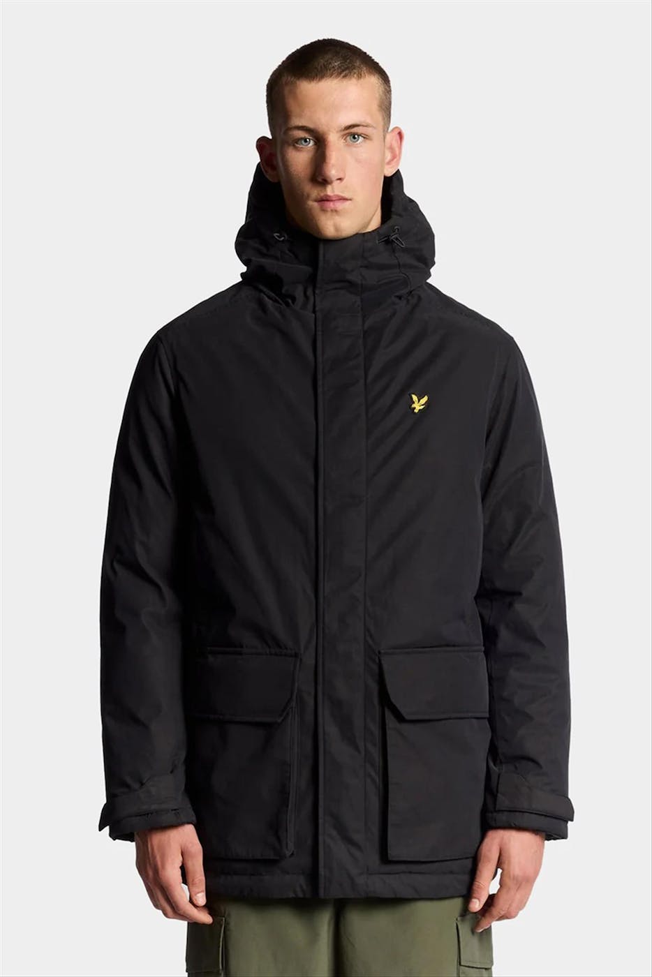 Lyle & Scott - Zwarte Heavyweight Hooded parka