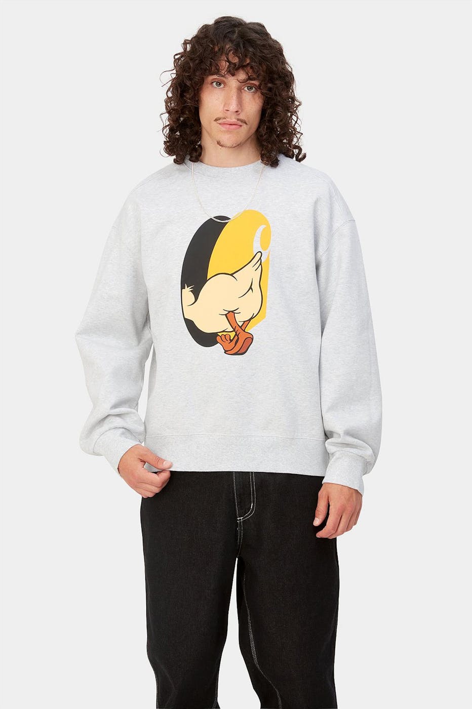 Carhartt WIP - Lichtgrijze DeadKebab Knock Knock sweater