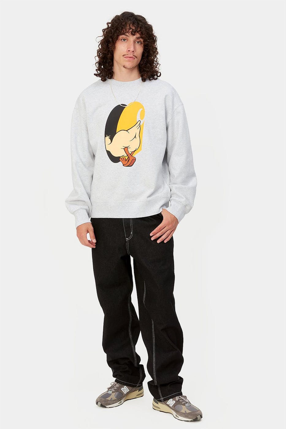Carhartt WIP - Lichtgrijze DeadKebab Knock Knock sweater