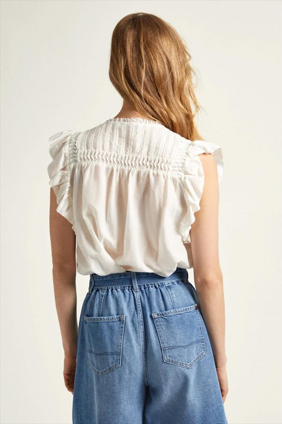 Pepe Jeans London - Witte Pleated Detail blouse