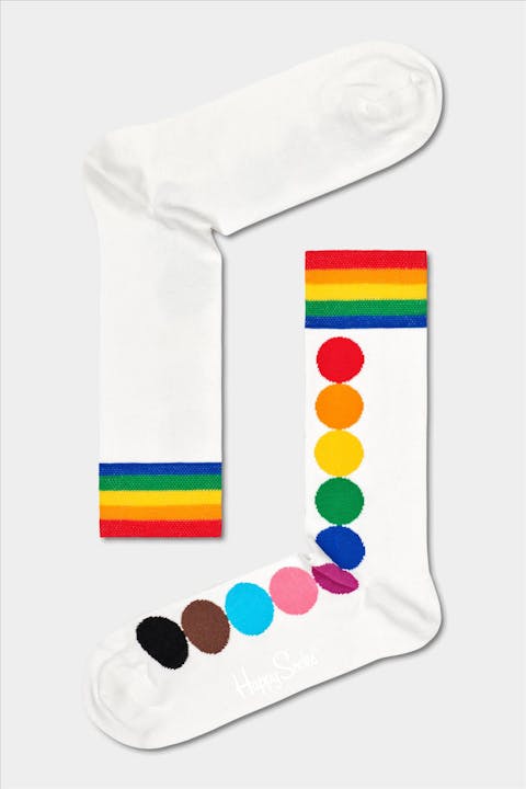Happy Socks - Beige-multicolor Pride Dot Sokken, maat: 41-46