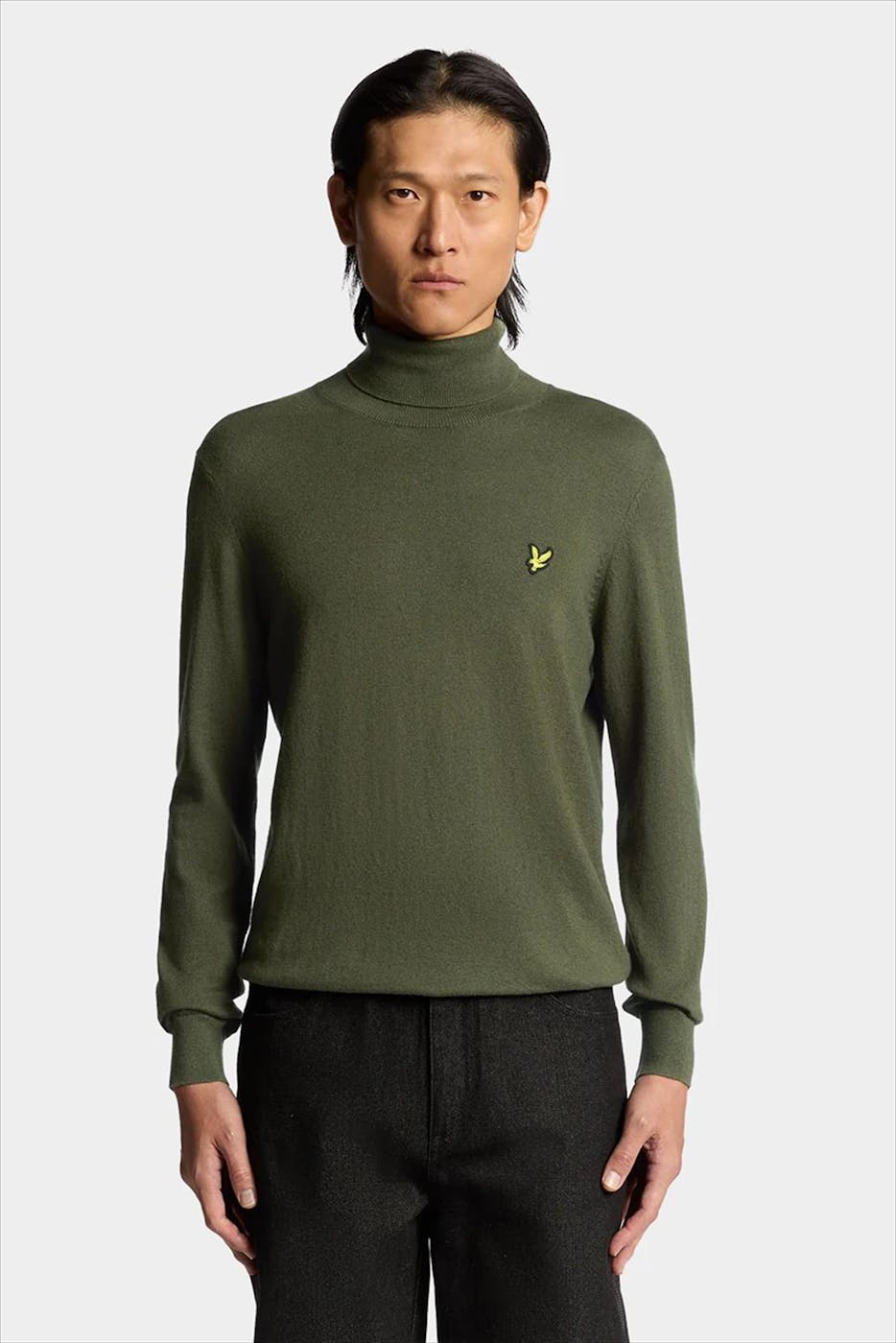 Lyle & Scott - Olijfgroene Turtleneck trui