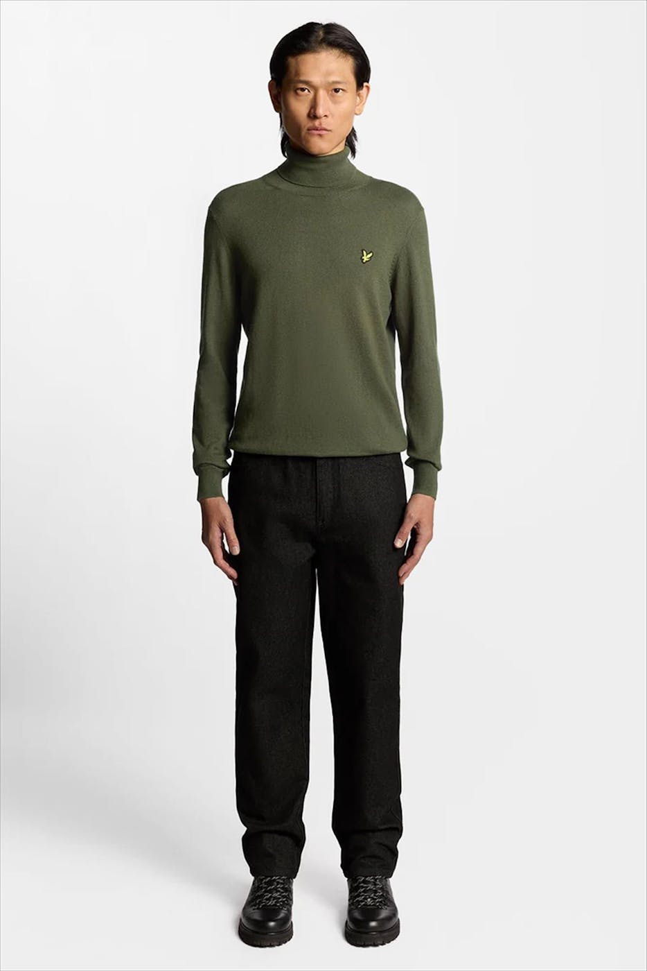Lyle & Scott - Olijfgroene Turtleneck trui