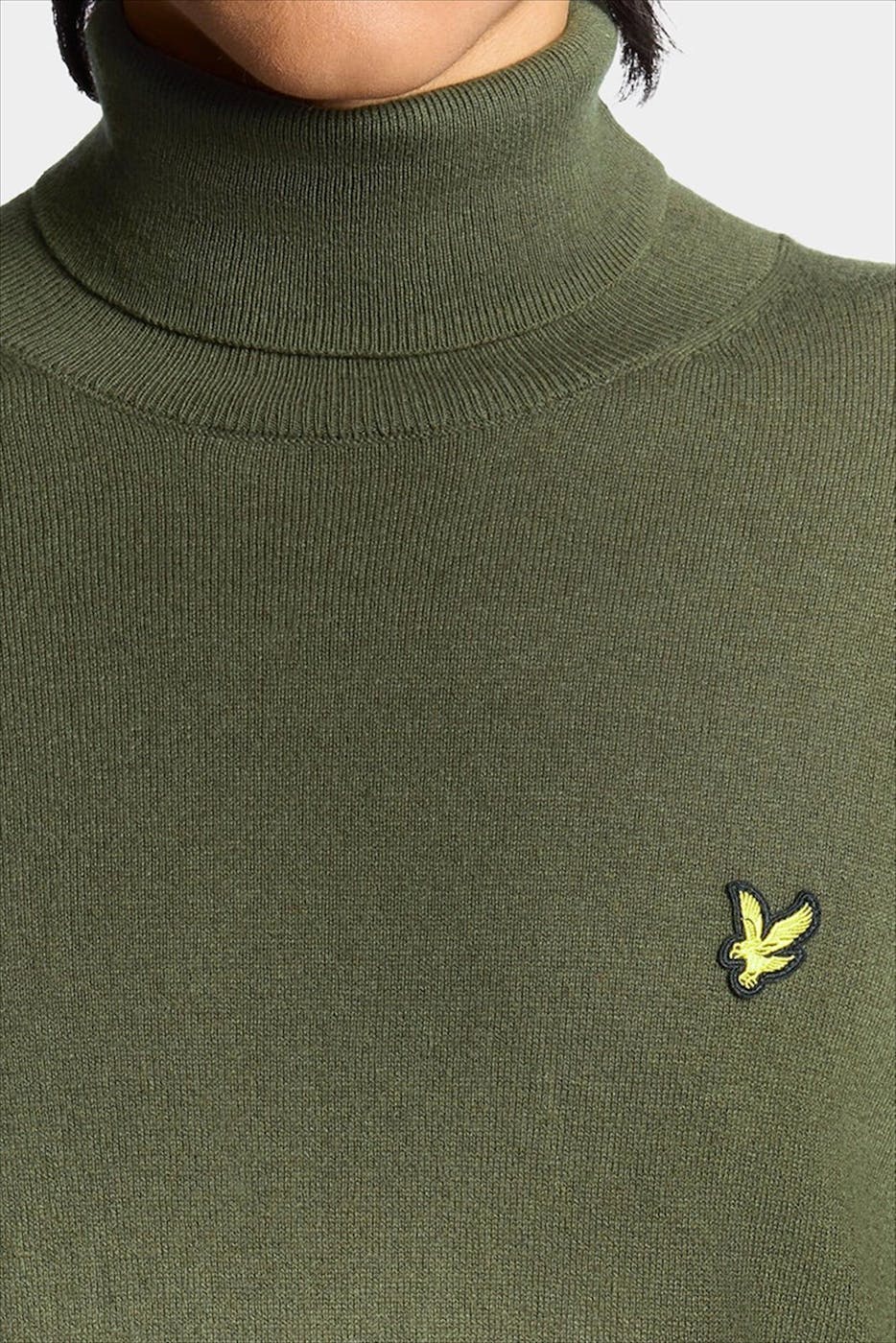 Lyle & Scott - Olijfgroene Turtleneck trui