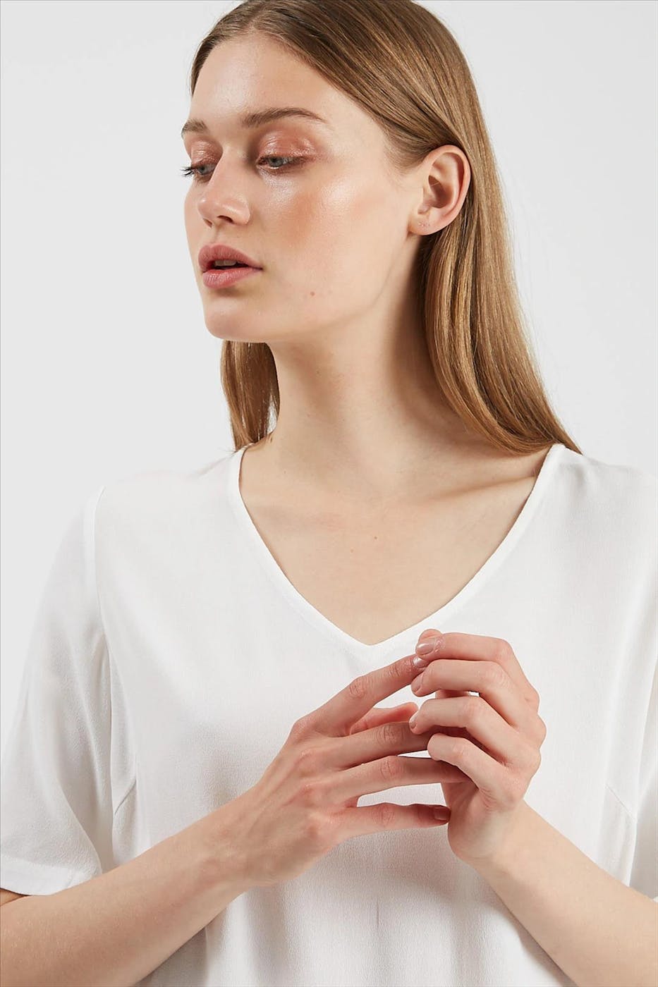 Minimum - Witte Elvire V-neck blouse