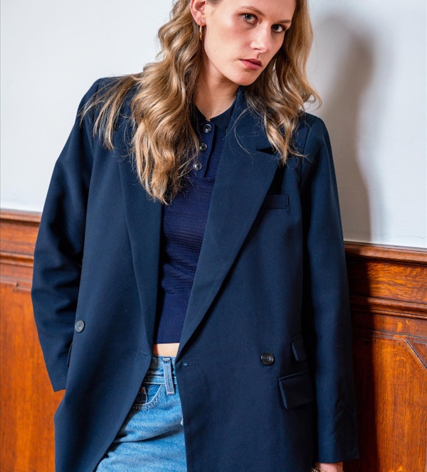 Minimum - Donkerblauwe Tines blazer