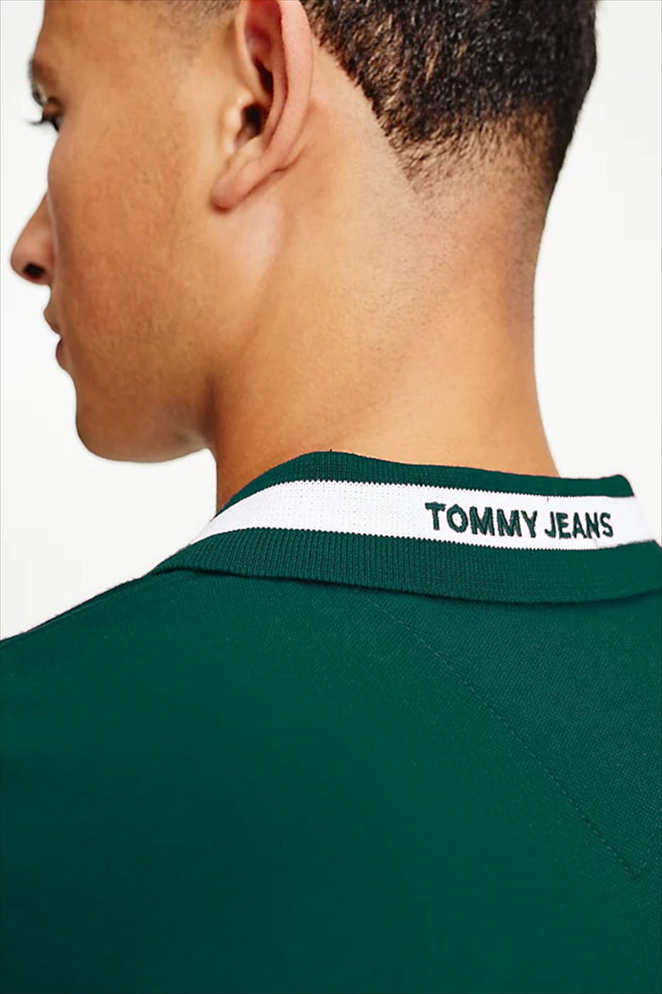Tommy Jeans - Donkergroene TJM Tipped Stretch polo