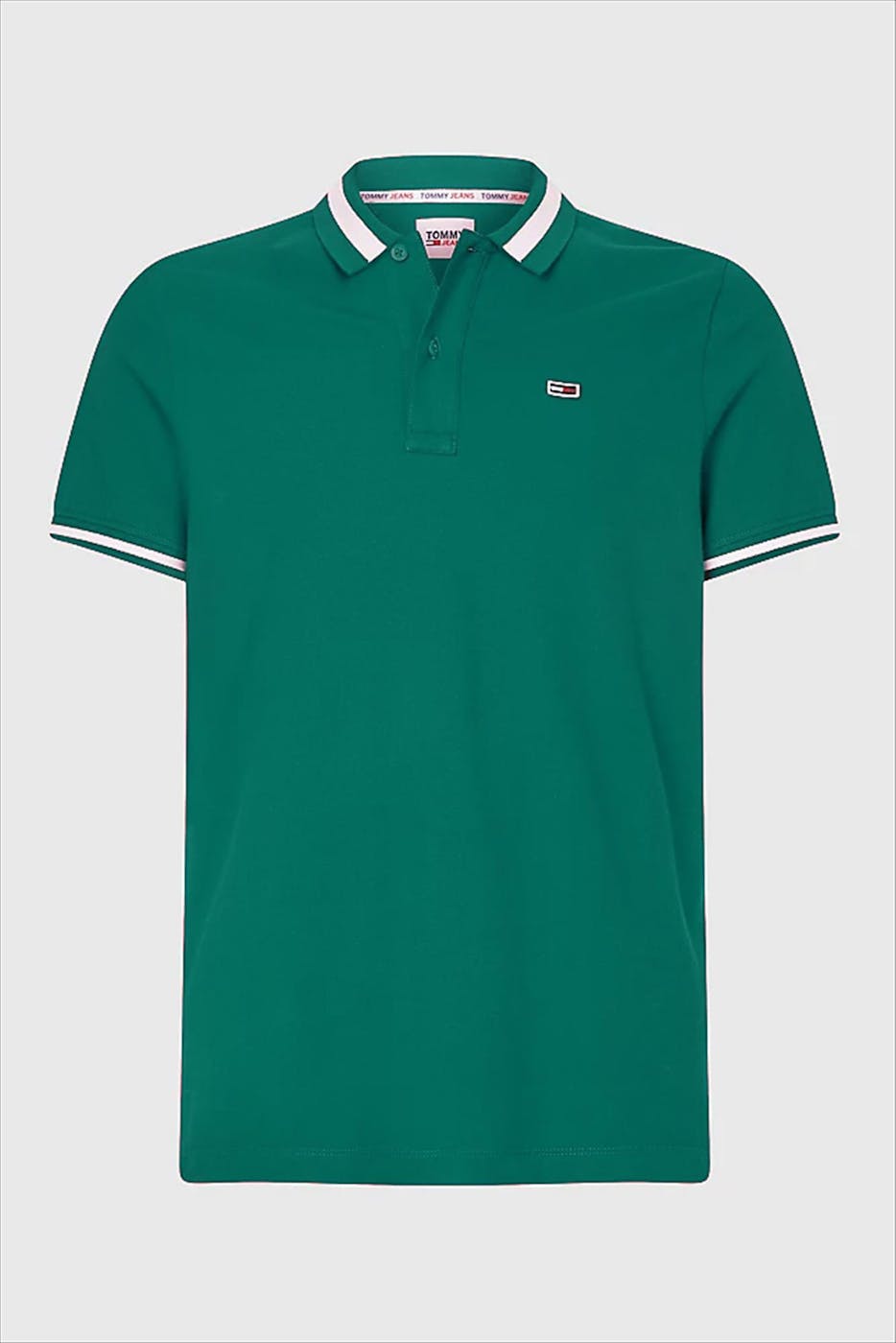 Tommy Jeans - Donkergroene TJM Tipped Stretch polo