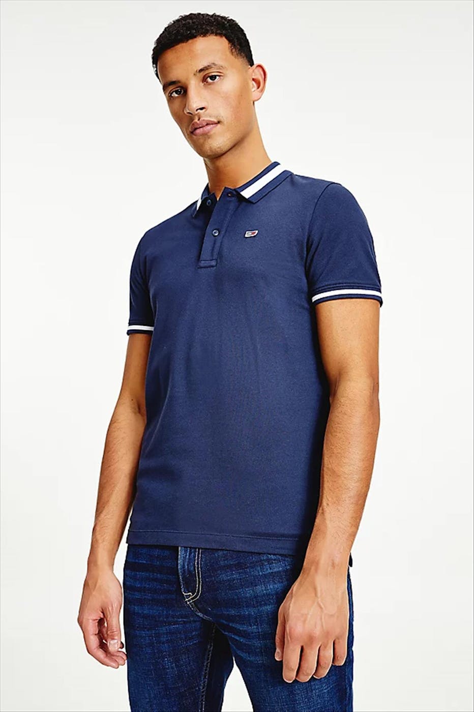 Tommy Jeans - Donkerblauwe strech polo