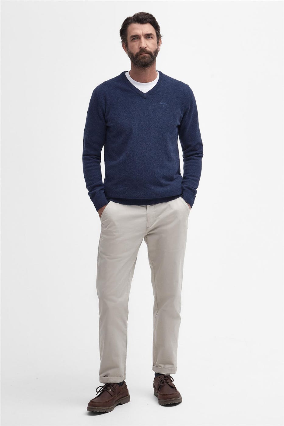 Barbour - Donkerblauwe Essential V-neck trui