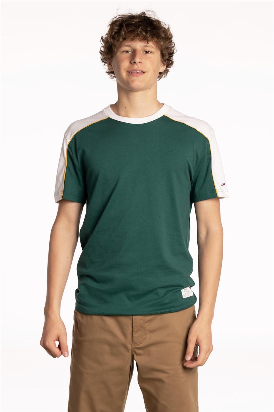 Tommy Jeans - Groene Shoulder detail T-shirt