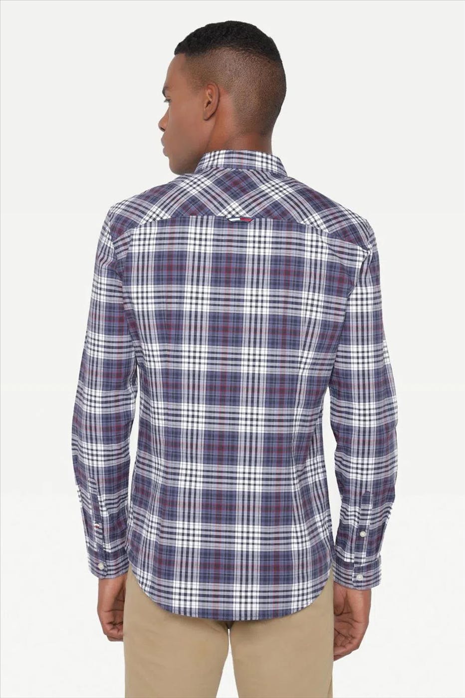 Tommy Jeans - Blauw geruit TJM Essential Poplin Check hemd