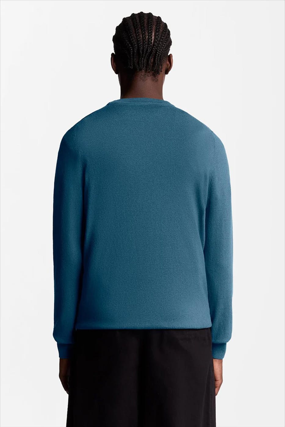 Lyle & Scott - Blauwe Cotton Merino trui
