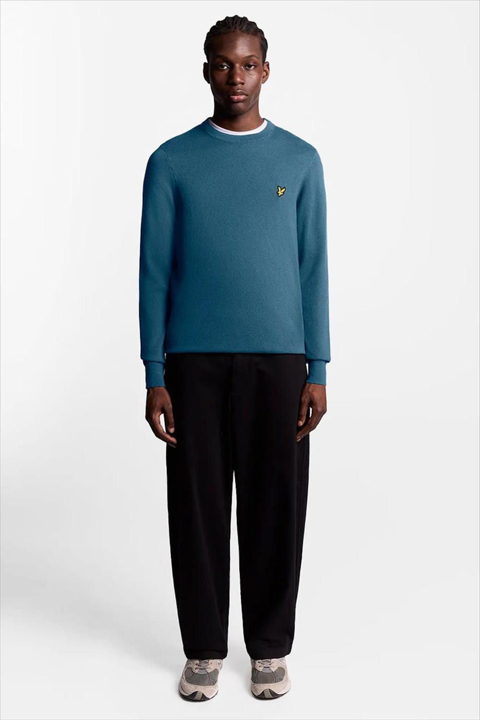 Lyle & Scott - Blauwe Cotton Merino trui