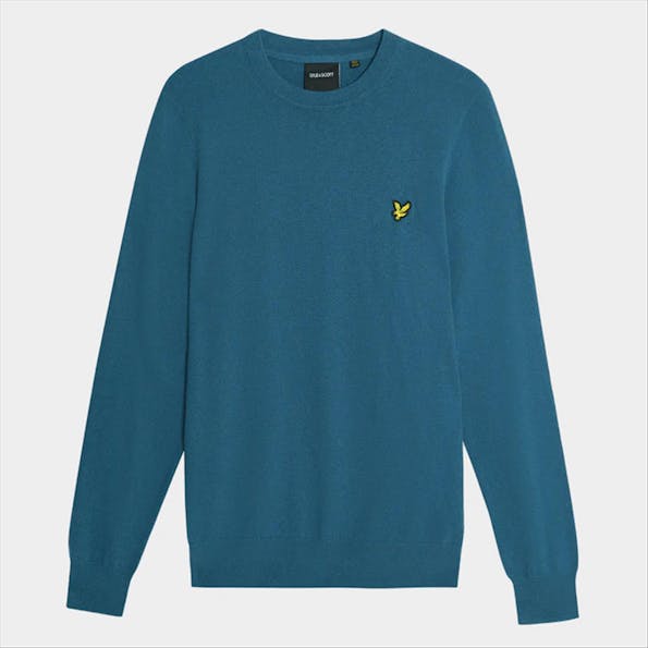 Lyle & Scott - Blauwe Cotton Merino trui