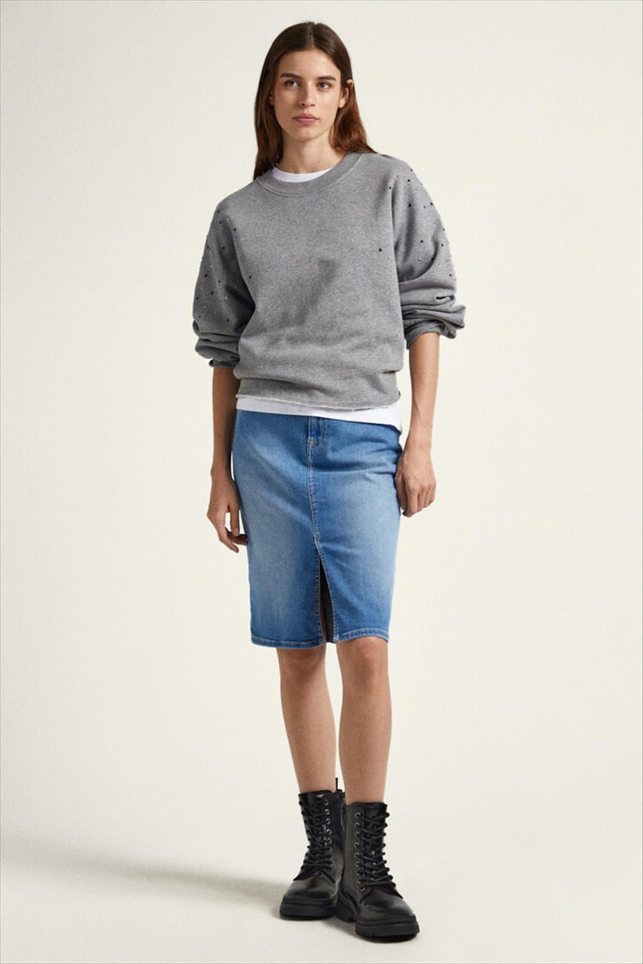Pepe Jeans London - Grijze Caroline sweater