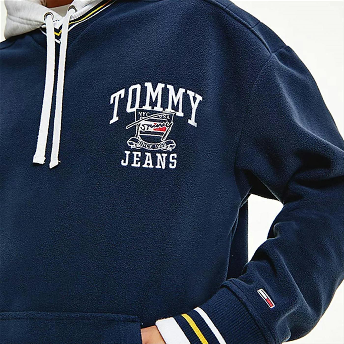 Tommy Jeans - Donkerblauwe TJM Polar V-Neck Hoodie