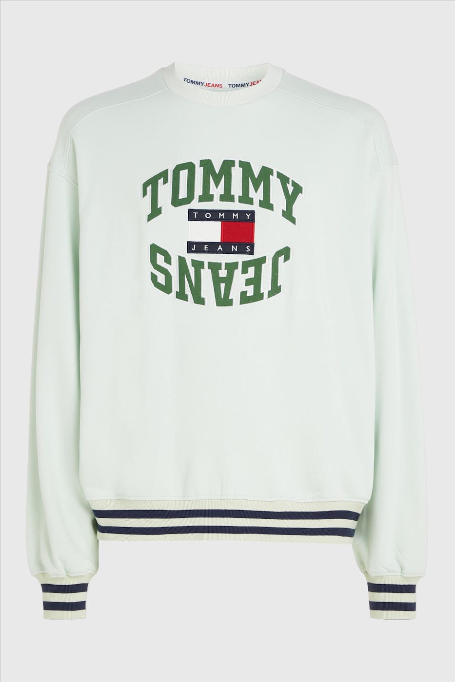 Tommy Jeans - Lichtgroene Arched Logo sweater