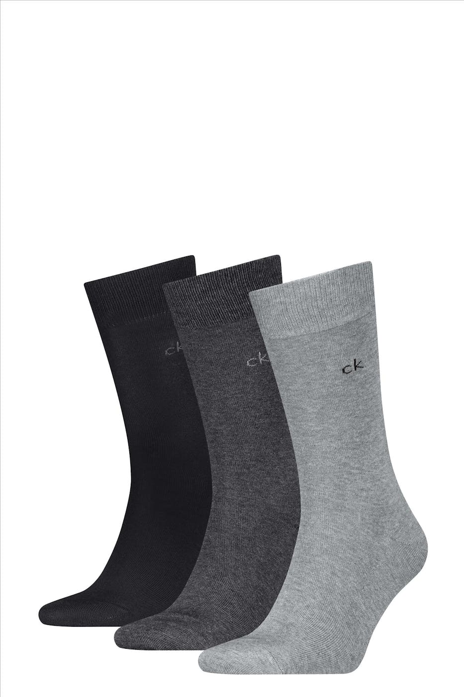 Calvin Klein - Zwart-Grijze 3-pack sokken, maat: 43-46
