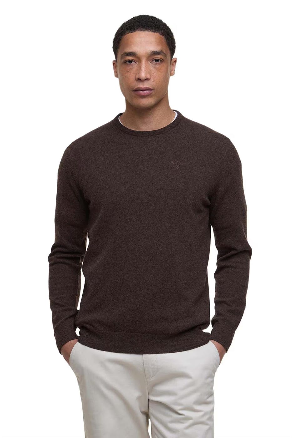 Barbour - Donkerbruine Essential trui