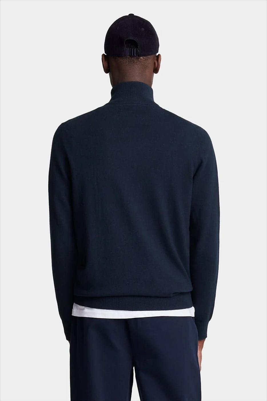 Lyle & Scott - Donkerblauwe Quarter Zip trui