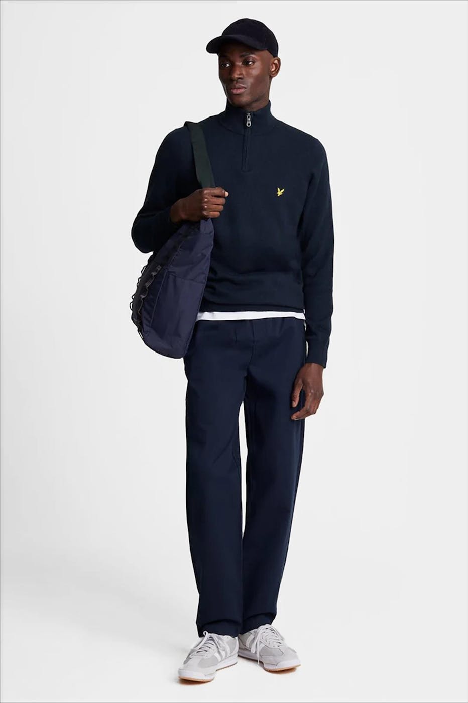 Lyle & Scott - Donkerblauwe Quarter Zip trui