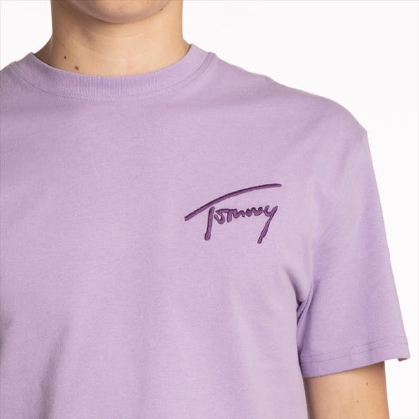 Tommy Jeans - Paarse Signature T-shirt