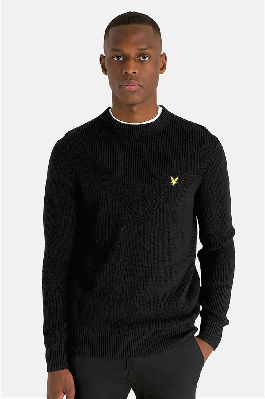 Lyle & Scott - Zwarte Chevron trui