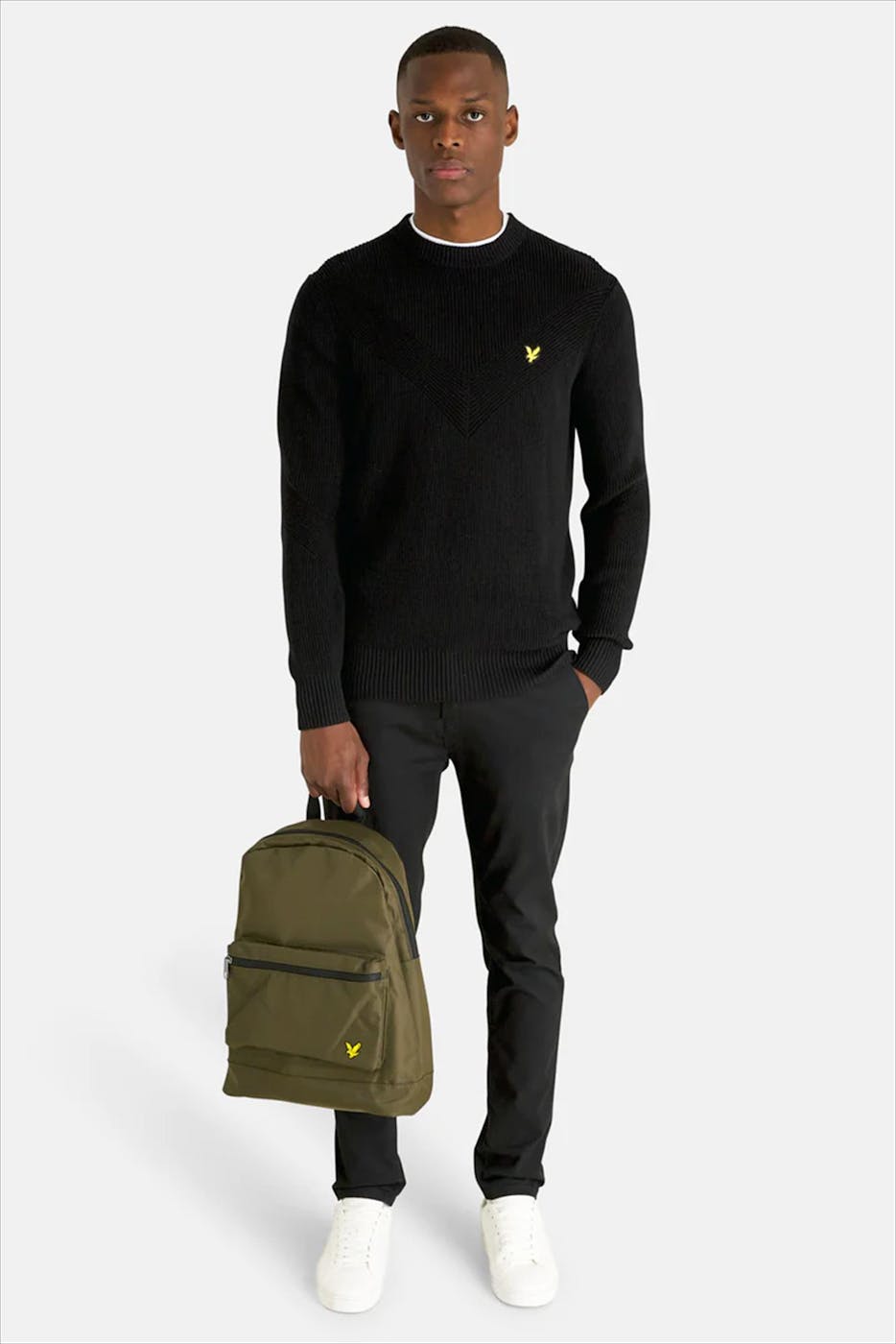 Lyle & Scott - Zwarte Chevron trui