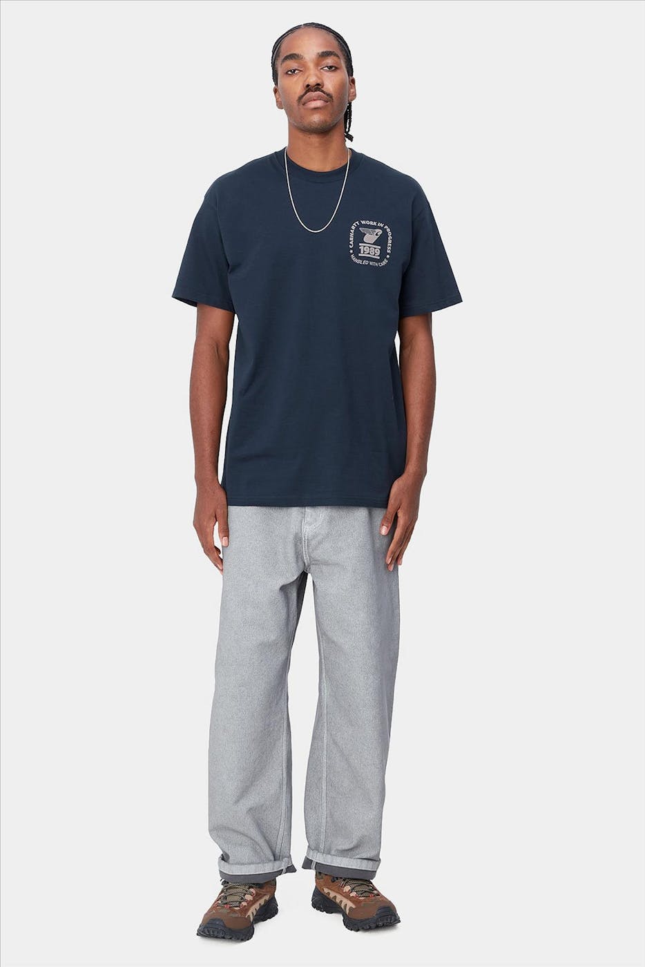 Carhartt WIP - Donkerblauwe Stamp State T-shirt