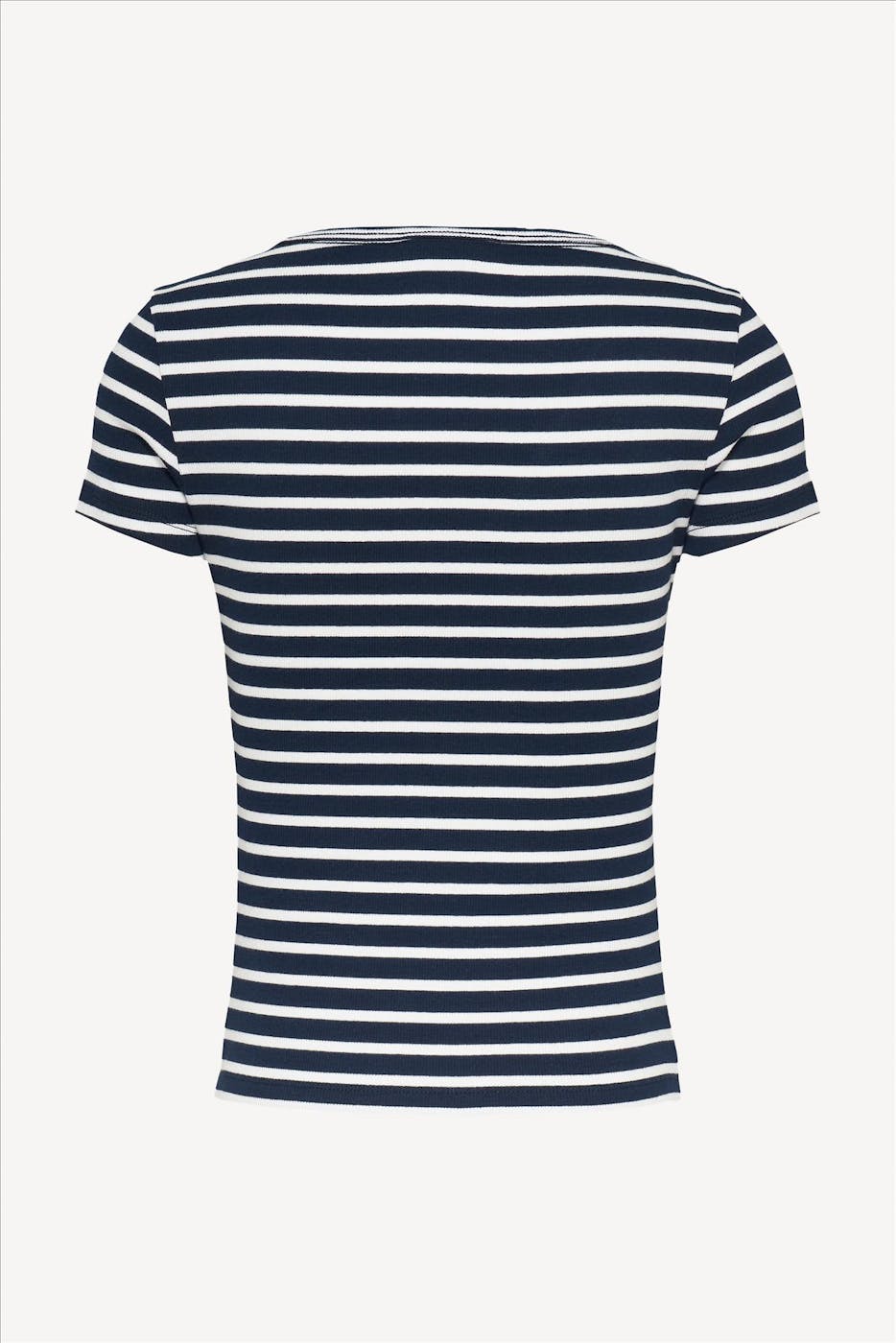 Tommy Jeans - Donkerblauw-Witte Essential V Rib T-shirt