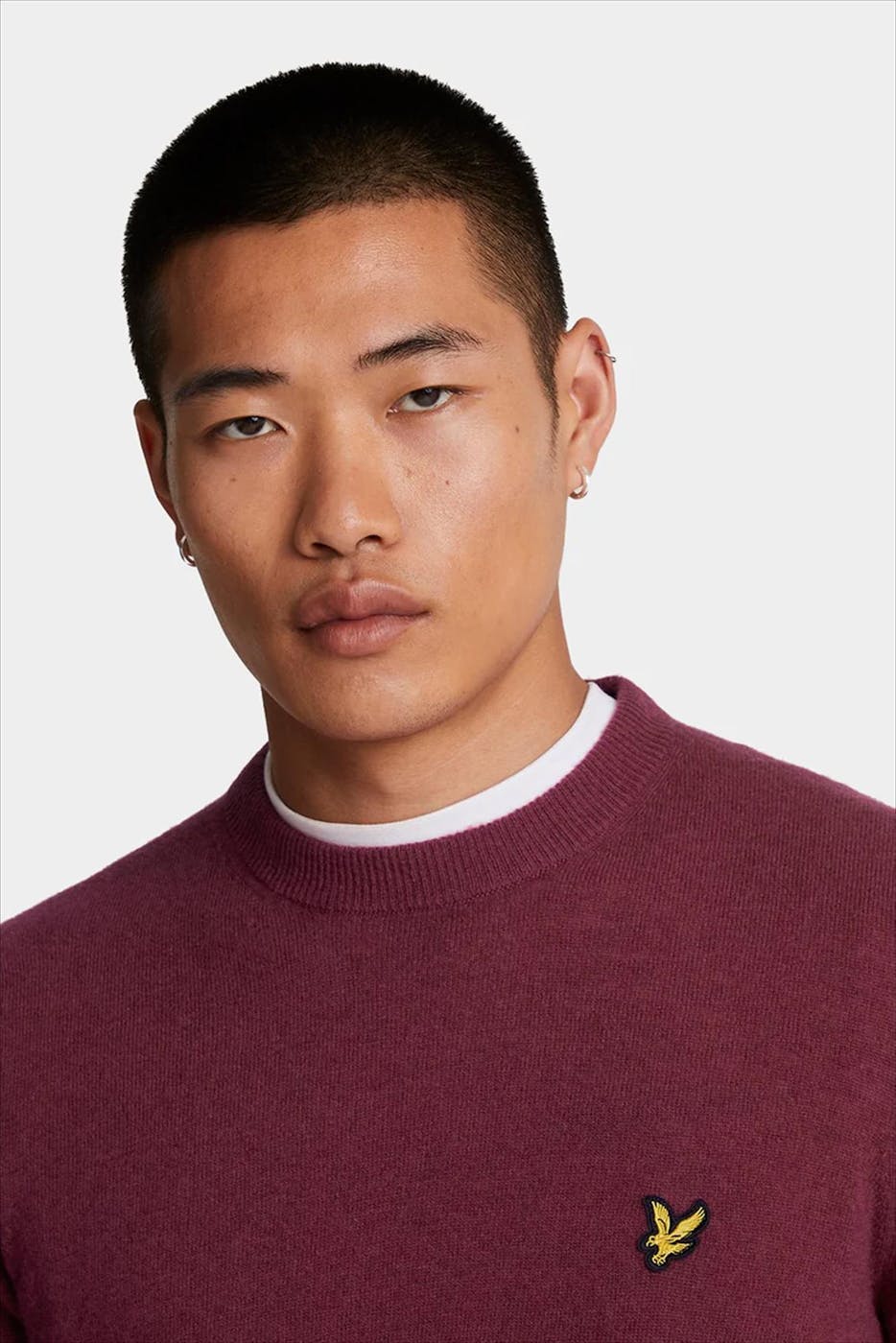 Lyle & Scott - Bordeaux Lambswool Blend trui