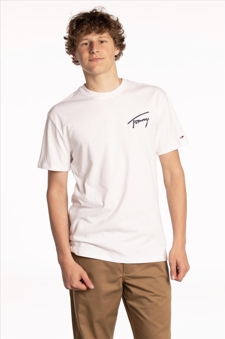 Tommy Jeans - Witte Signature T-shirt