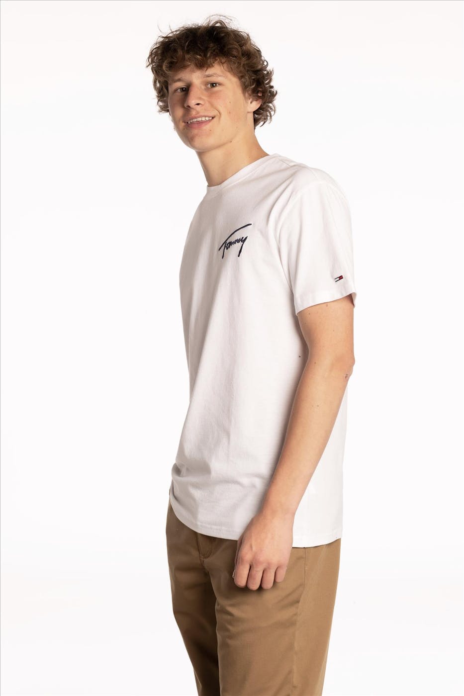 Tommy Jeans - Witte Signature T-shirt