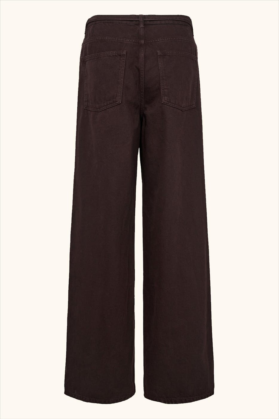 Nümph - Donkerbruine Brooklyn Solid wide jeans