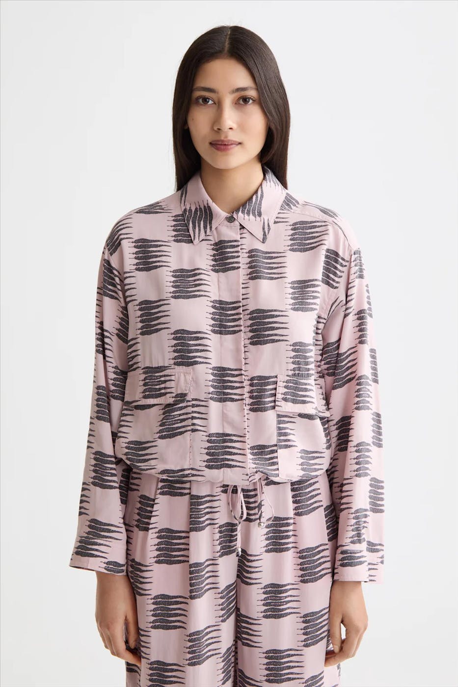 Scotch & Soda - Lichtroze Printed Utility blouse