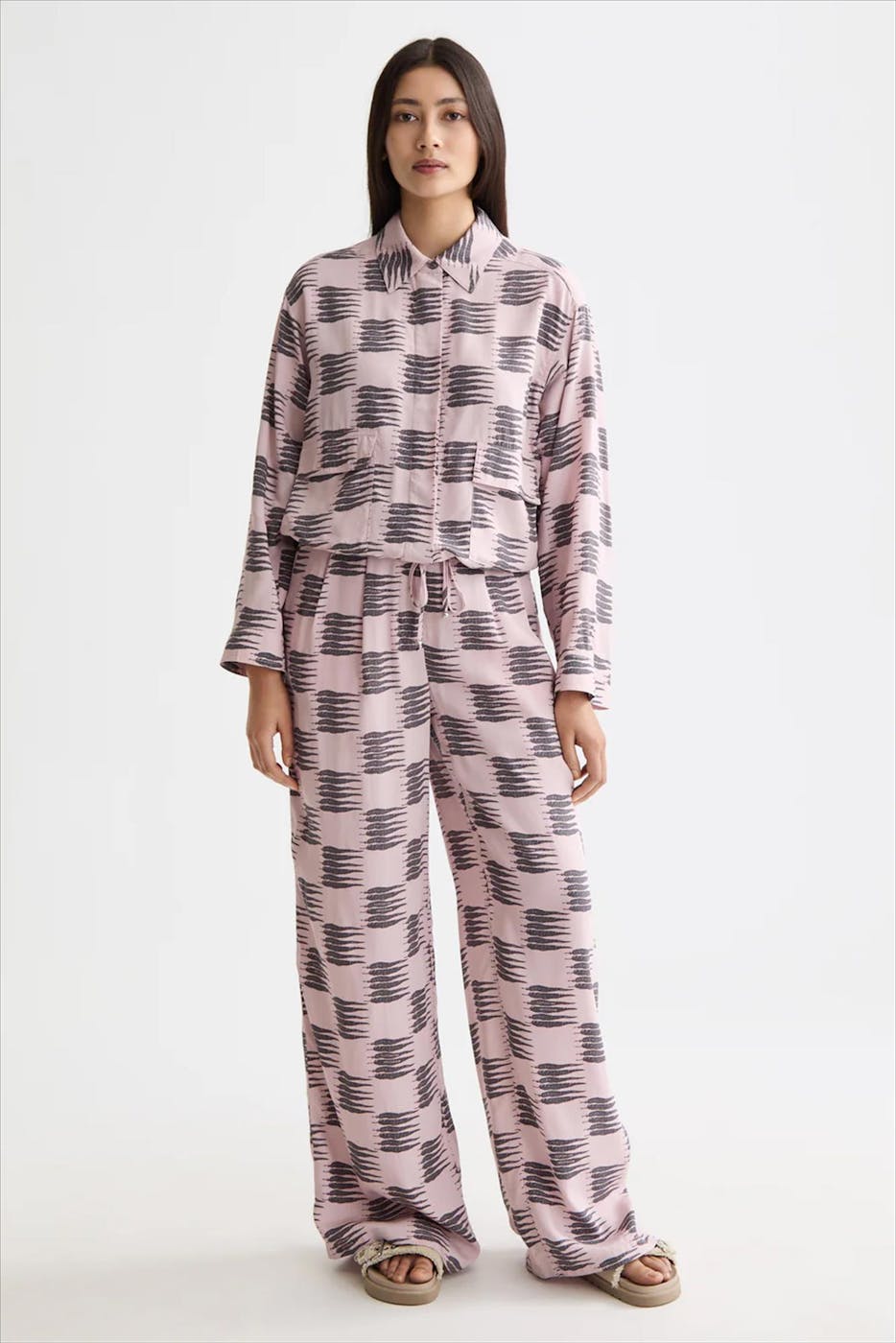 Scotch & Soda - Lichtroze Printed Utility blouse