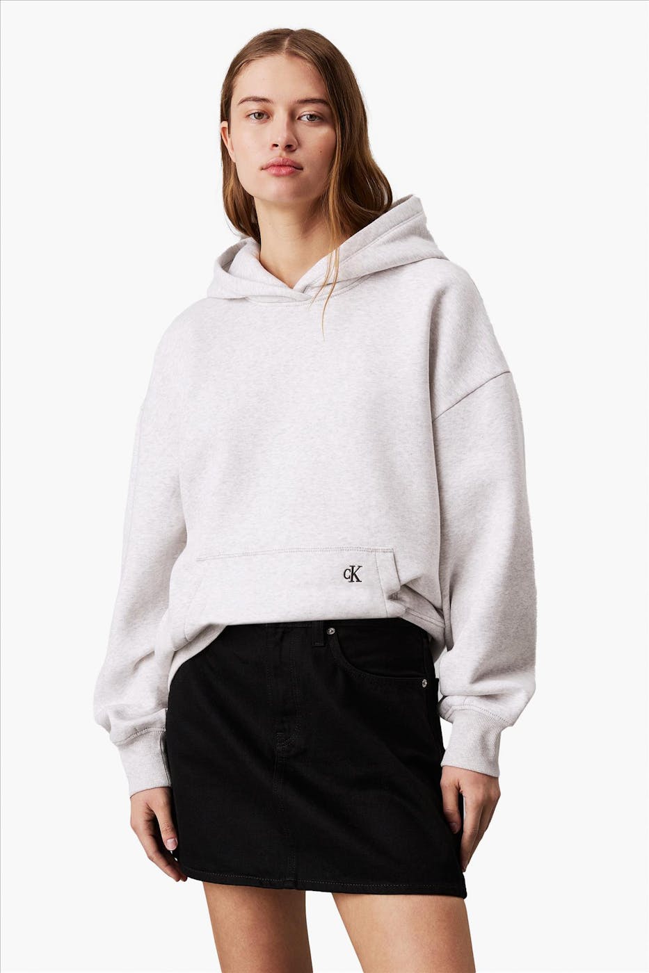 Calvin Klein Jeans - Lichtgrijze Logo Rug hoodie