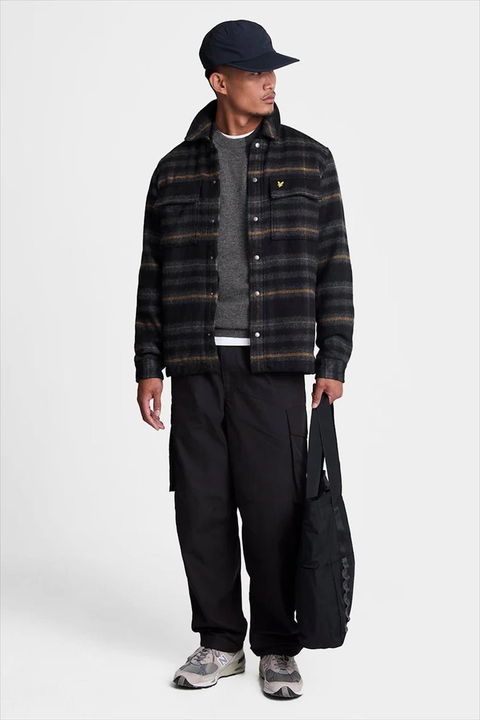Lyle & Scott - Donkergrijze Crew Neck trui