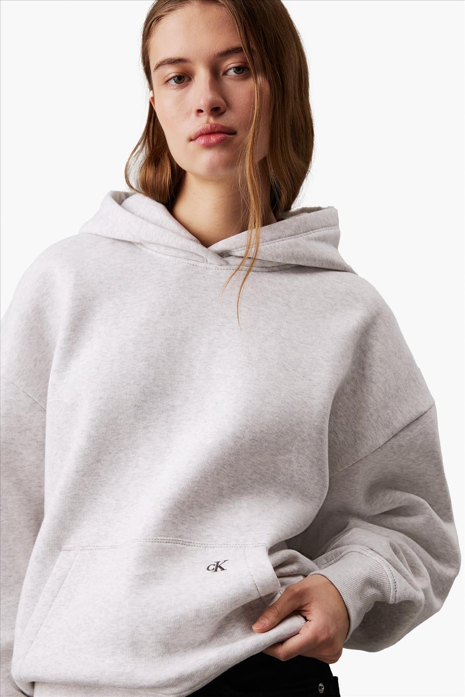 Calvin Klein Jeans - Lichtgrijze Logo Rug hoodie