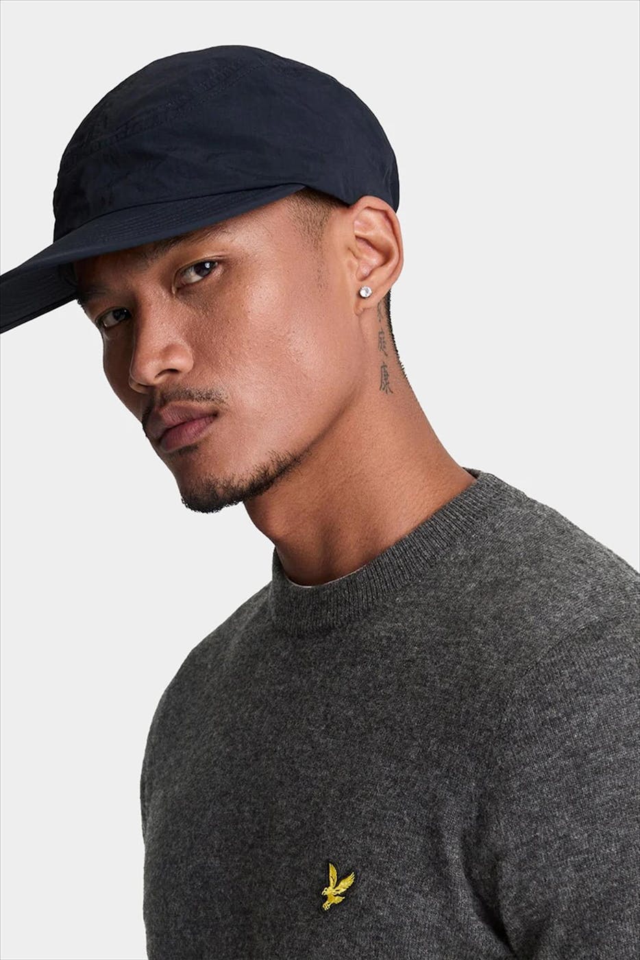 Lyle & Scott - Donkergrijze Crew Neck trui