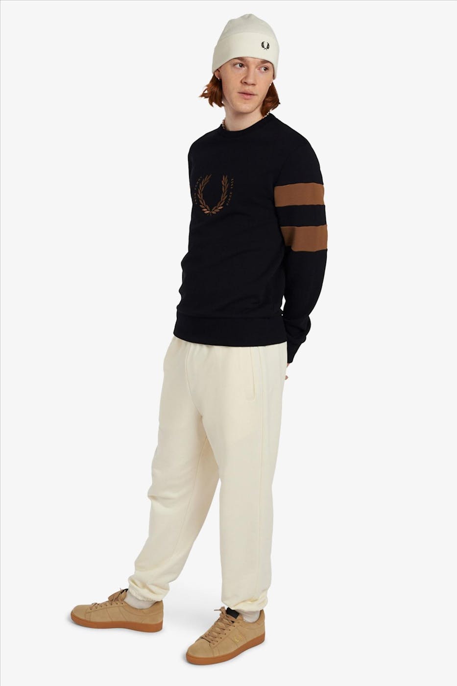 Fred Perry - Zwart-bruine Bold Tipped Sweater