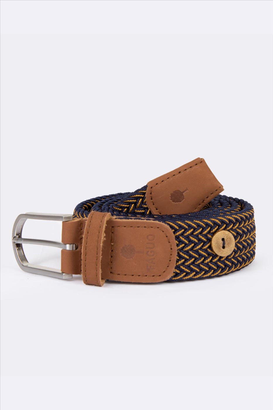 Faguo - Donkerblauw-bruine Gevlochten riem