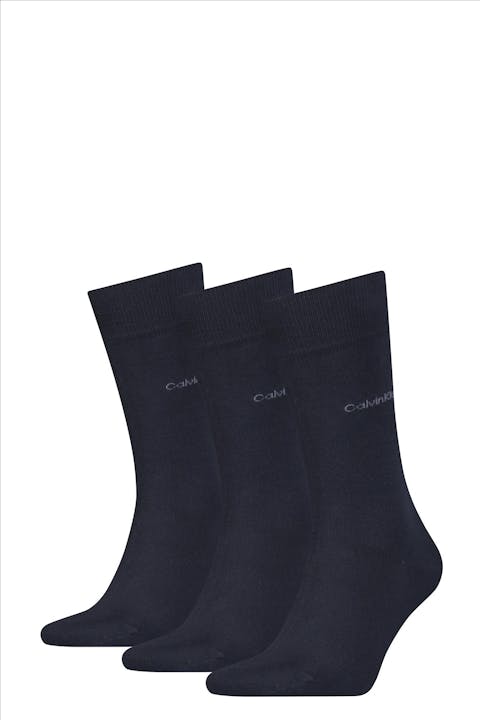 Calvin Klein - Donkerblauwe 3-pack sokken, maat: one size